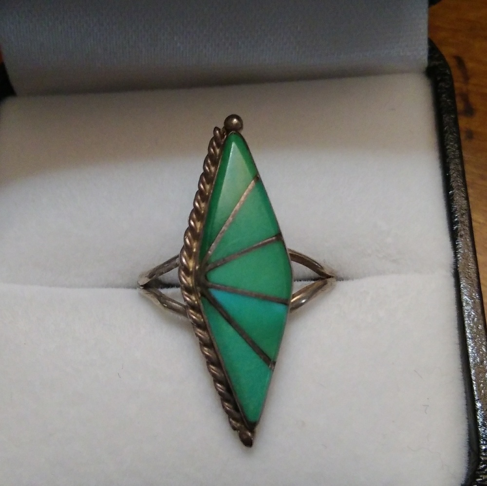 Silver ring 925 native design.
